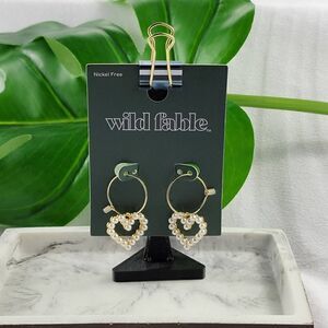 Wild Fable Hoop Earrings with Hearts